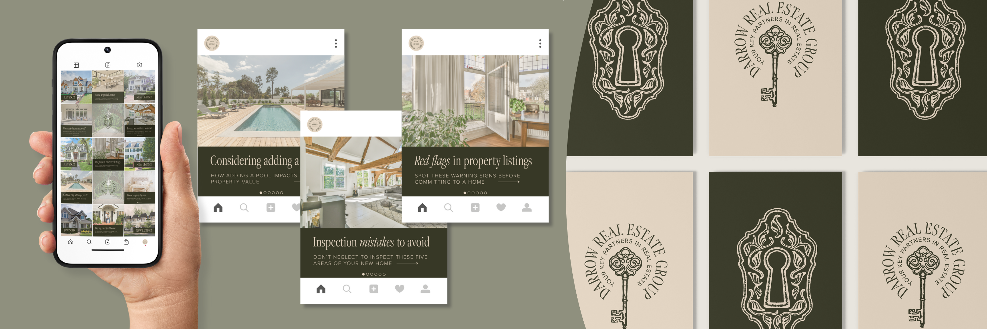 Semi-custom brand identity kit and logo suite for real estate small business