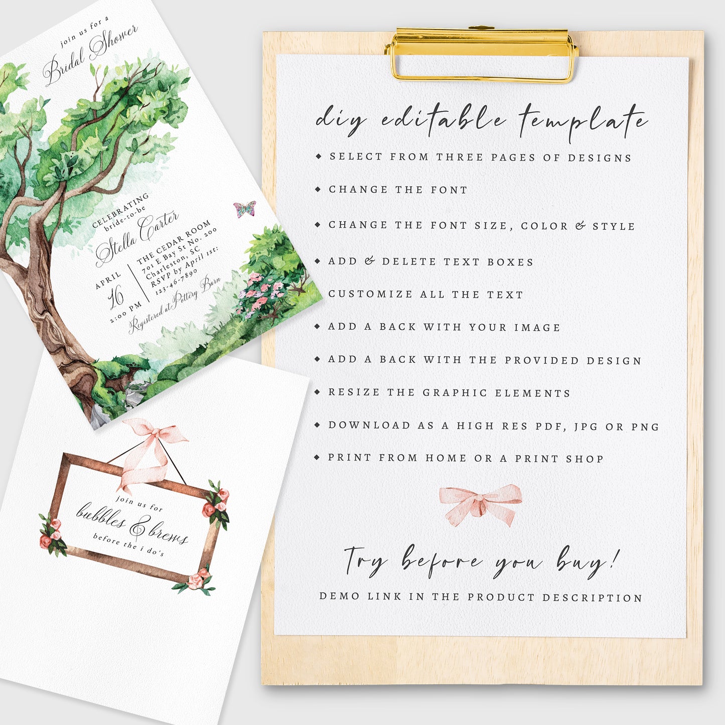 Enchanted Forest Bridal Shower Invitation