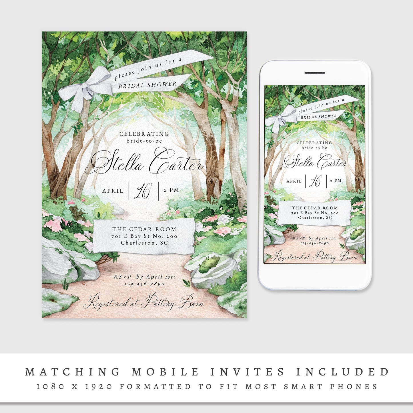 Enchanted Forest Bridal Shower Invitation