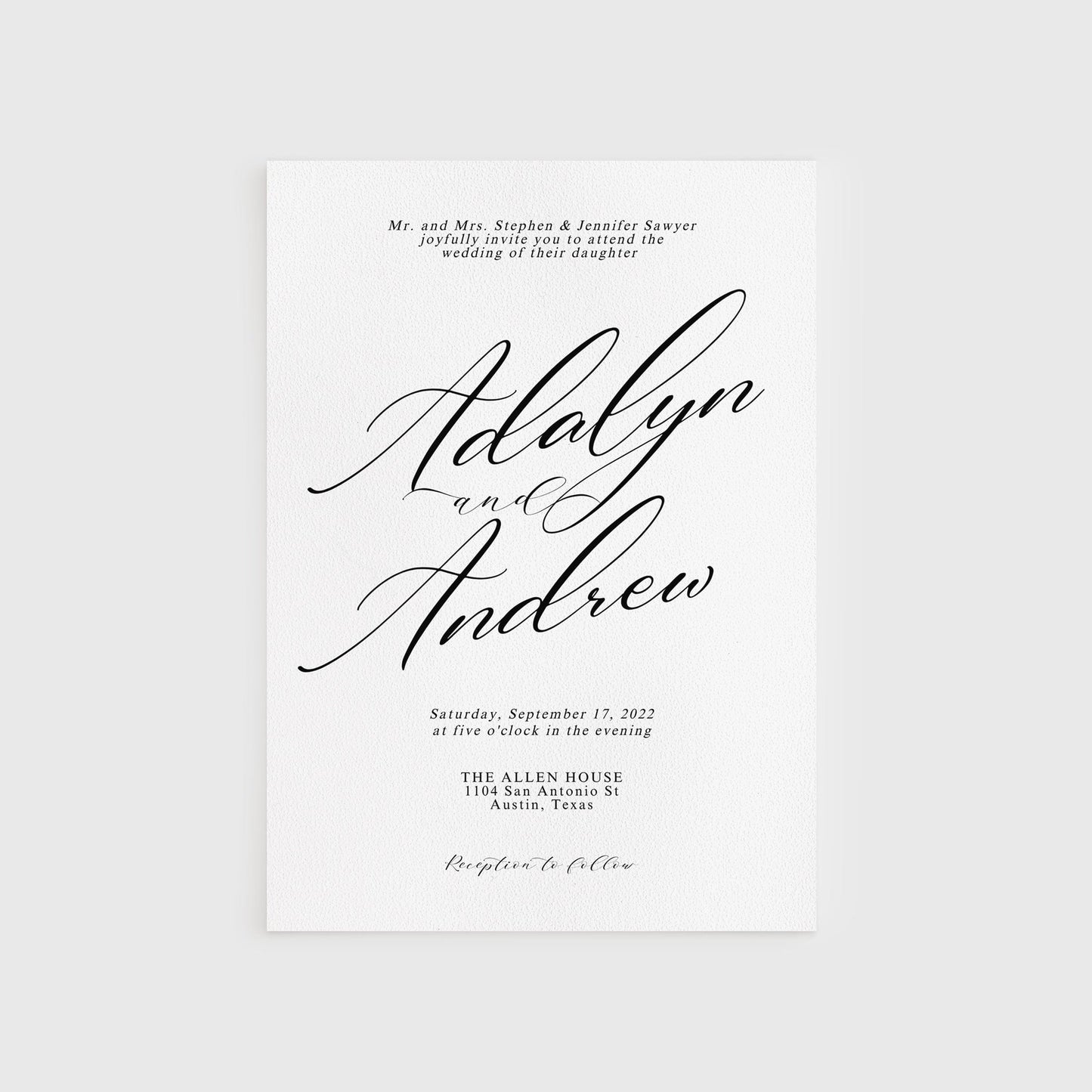 Loblolly Creative 825 - Arts & Entertainment > Party & Celebration > Party Supplies > Invitations Modern Script Editable Wedding Invitation Template