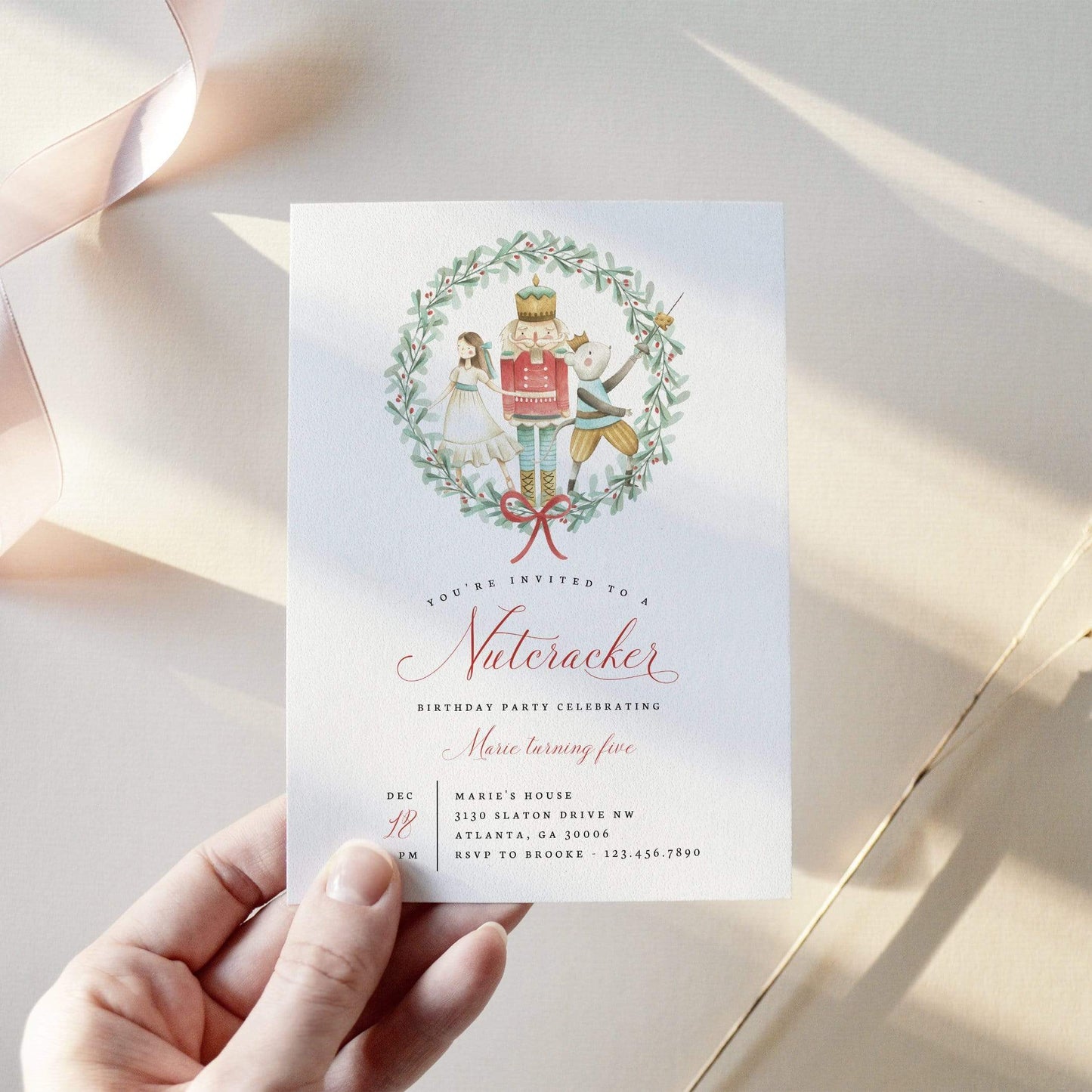 Loblolly Creative 825 - Arts & Entertainment > Party & Celebration > Party Supplies > Invitations Nutcracker Christmas Birthday Invitation