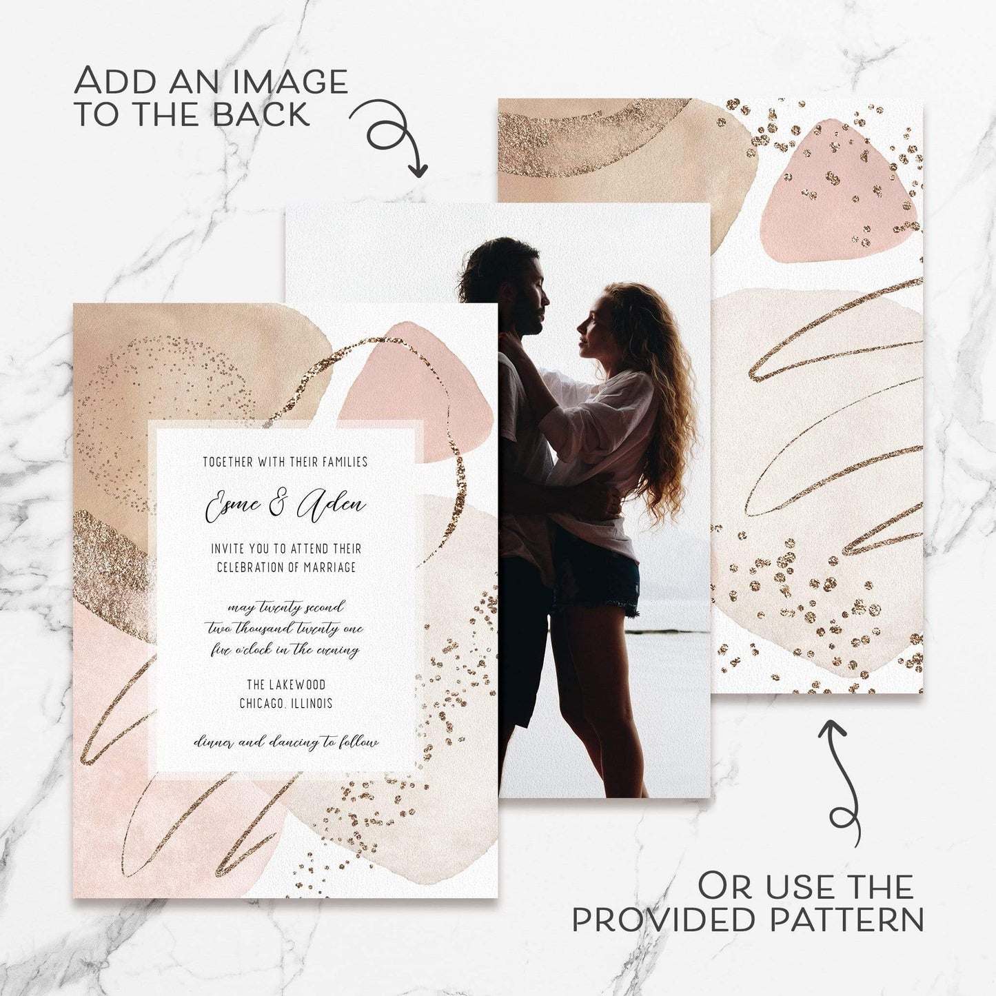 Loblolly Creative Digital Template Abstract Blush Modern Wedding Suite