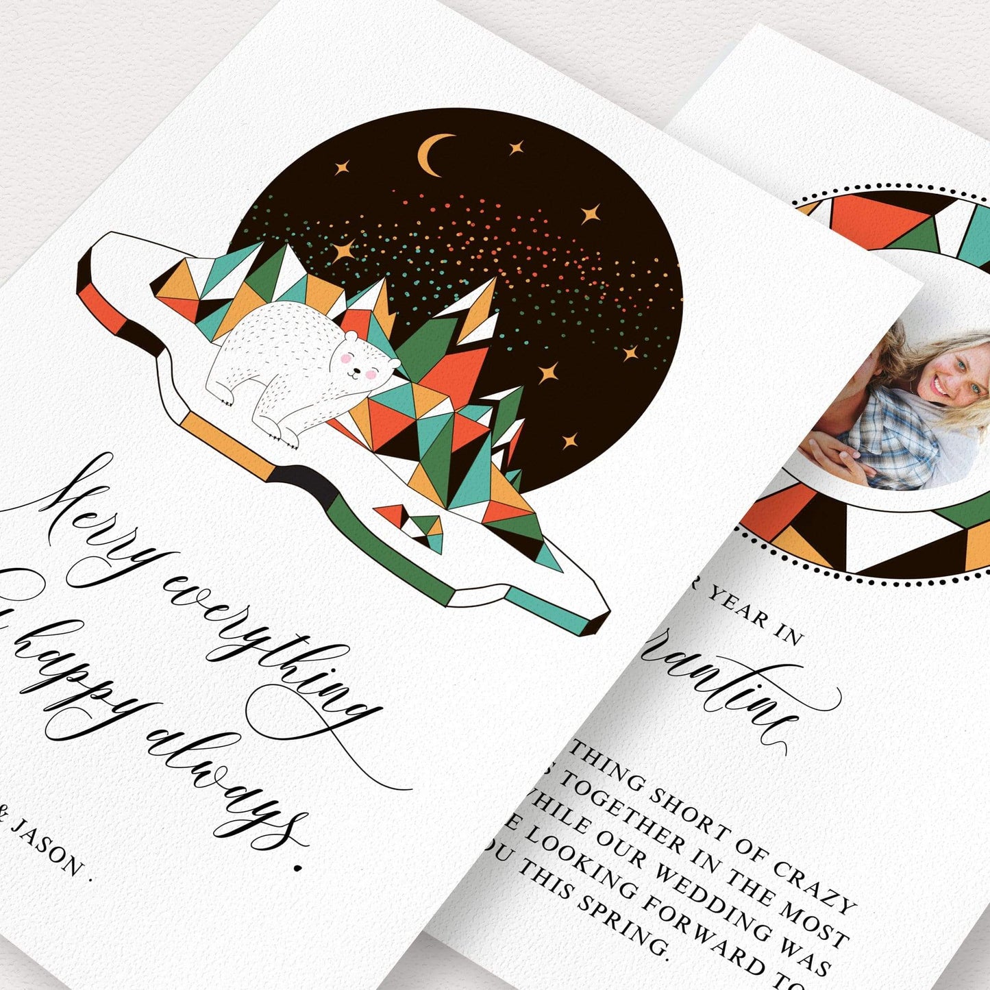 Loblolly Creative Digital Template Arctic Polar Bear Holiday Card