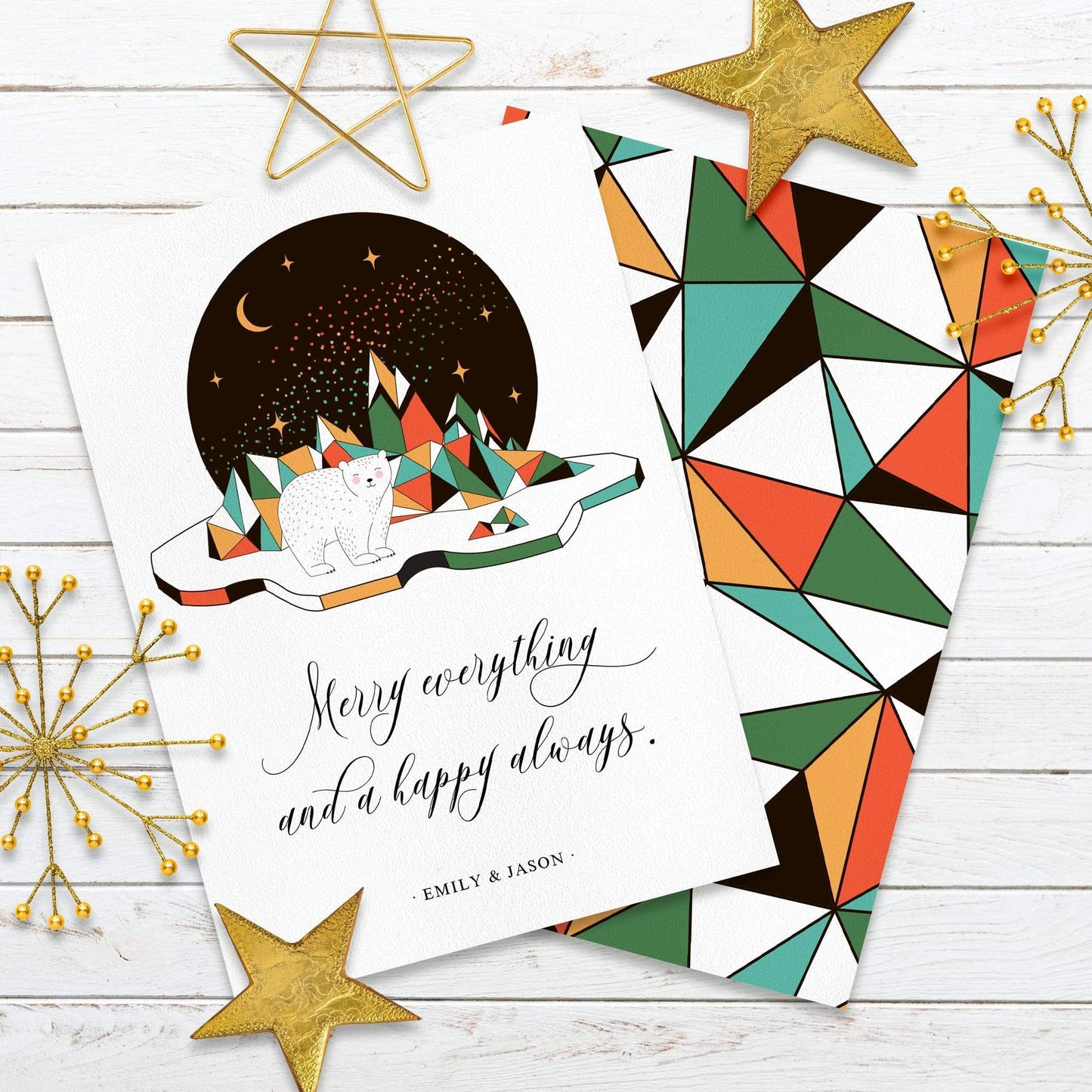 Loblolly Creative Digital Template Arctic Polar Bear Holiday Card