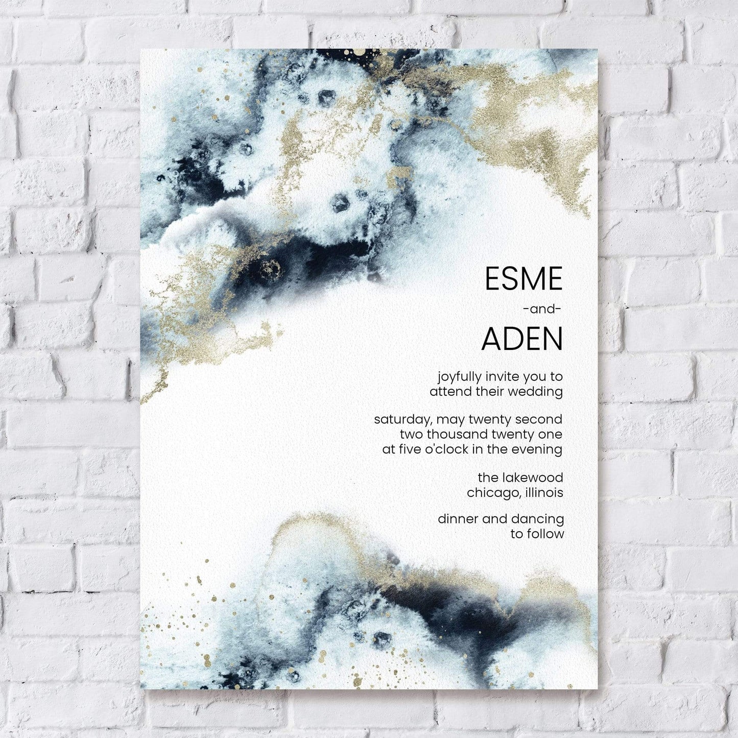 Loblolly Creative Digital Template Cosmic Watercolor Wedding Invitation