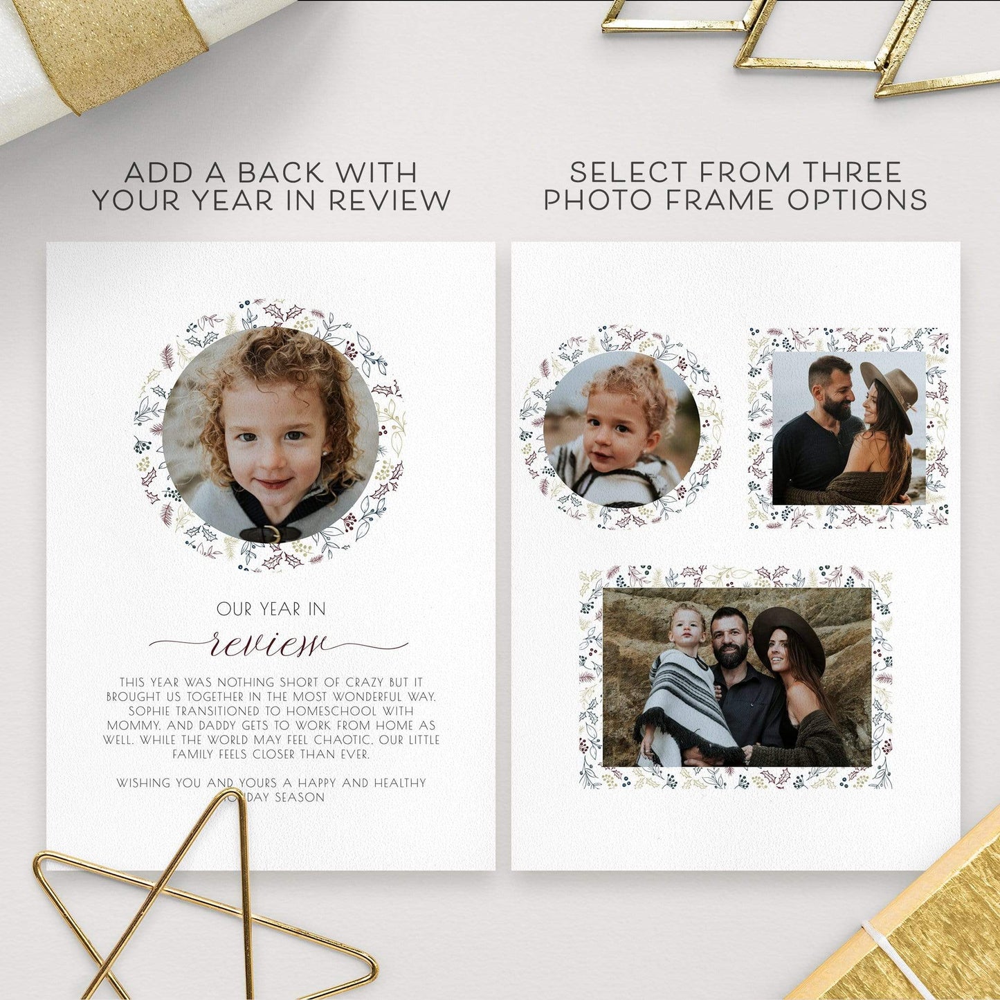 Loblolly Creative Digital Template Holiday Foliage Photo Card
