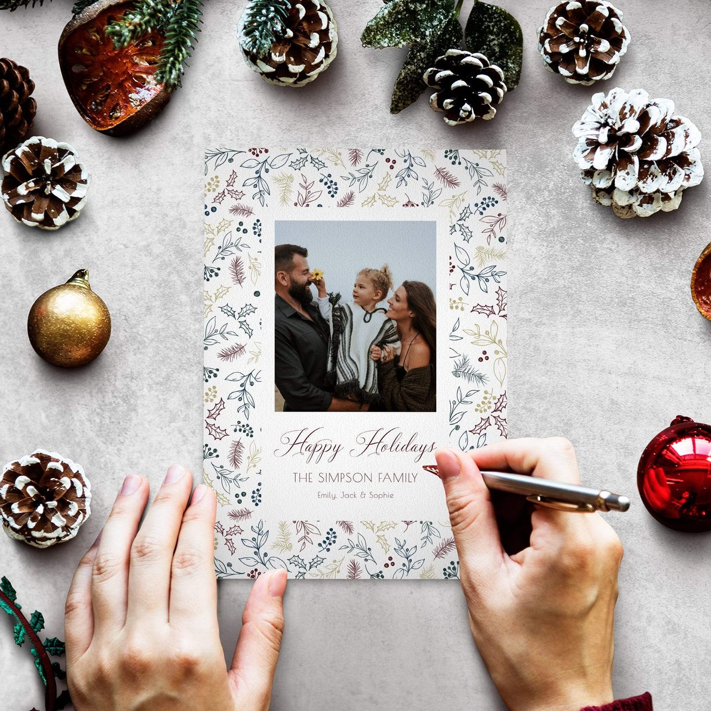 Loblolly Creative Digital Template Holiday Foliage Photo Card