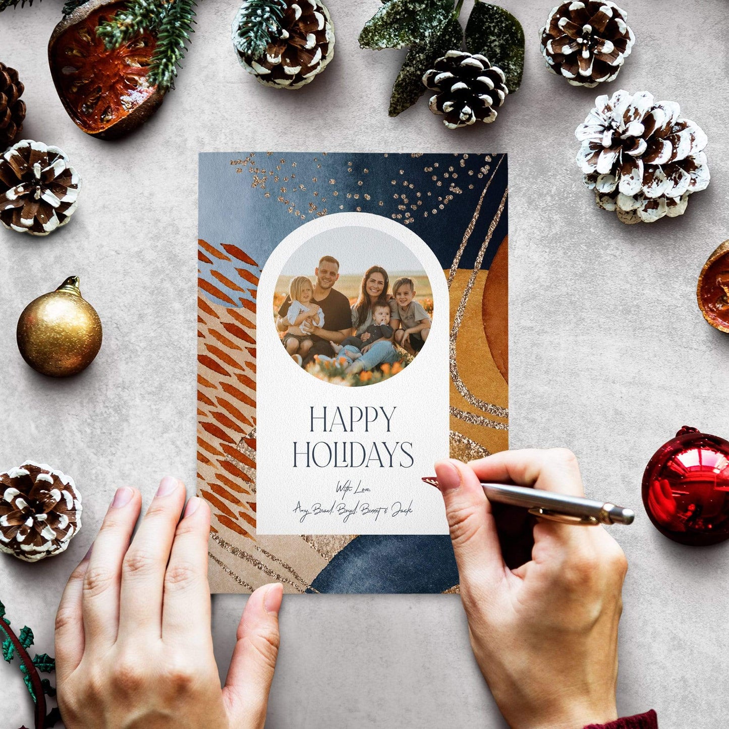 Loblolly Creative Digital Template Modern Holiday Photo Card