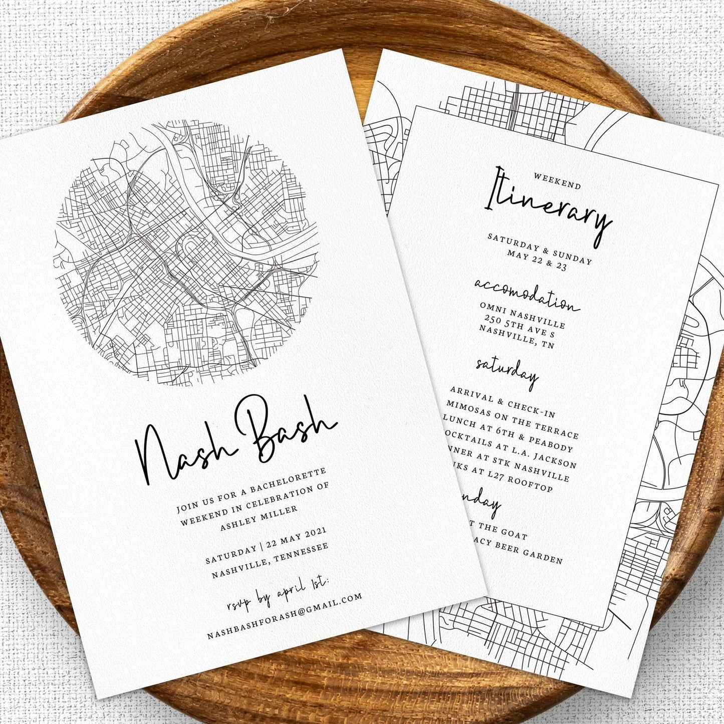 Loblolly Creative Digital Template Nash Bash Bachelorette Party Invitation