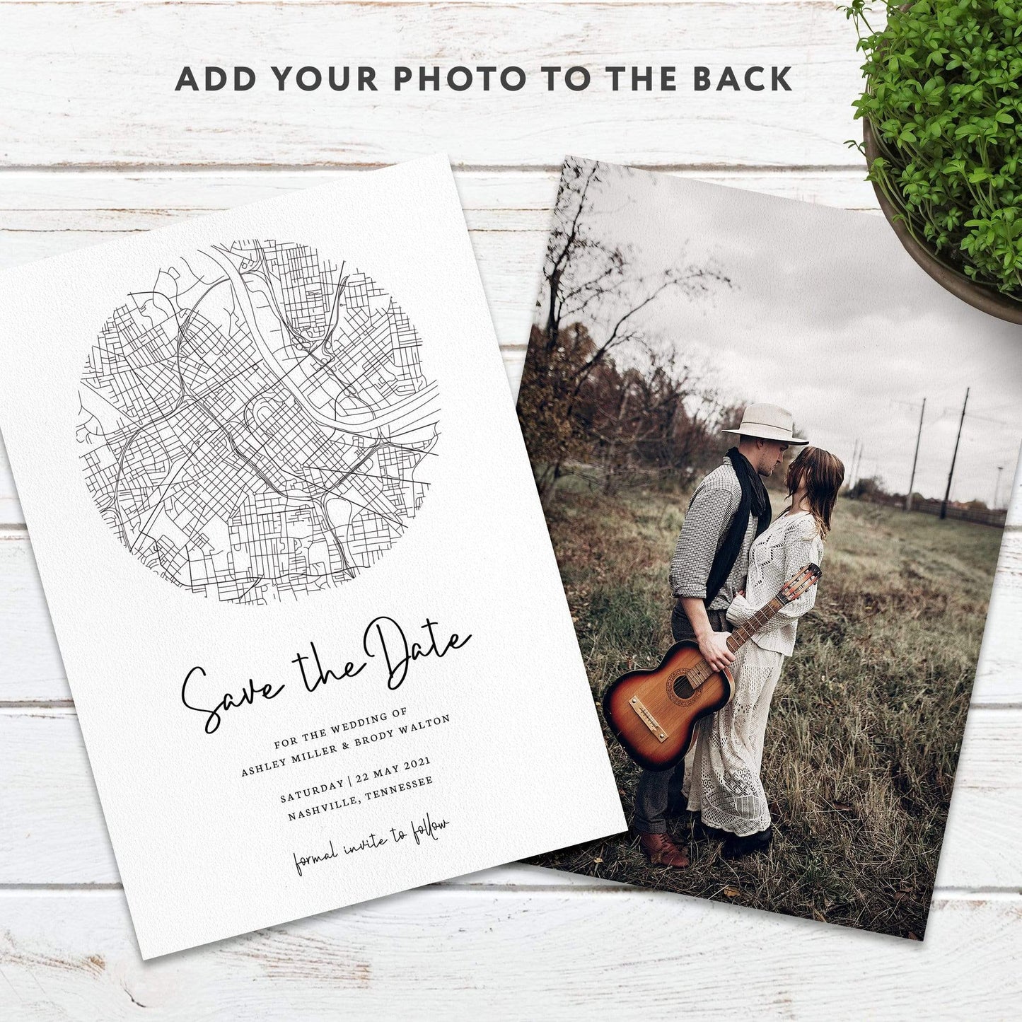 Loblolly Creative Digital Template Nashville City Map Save the Date