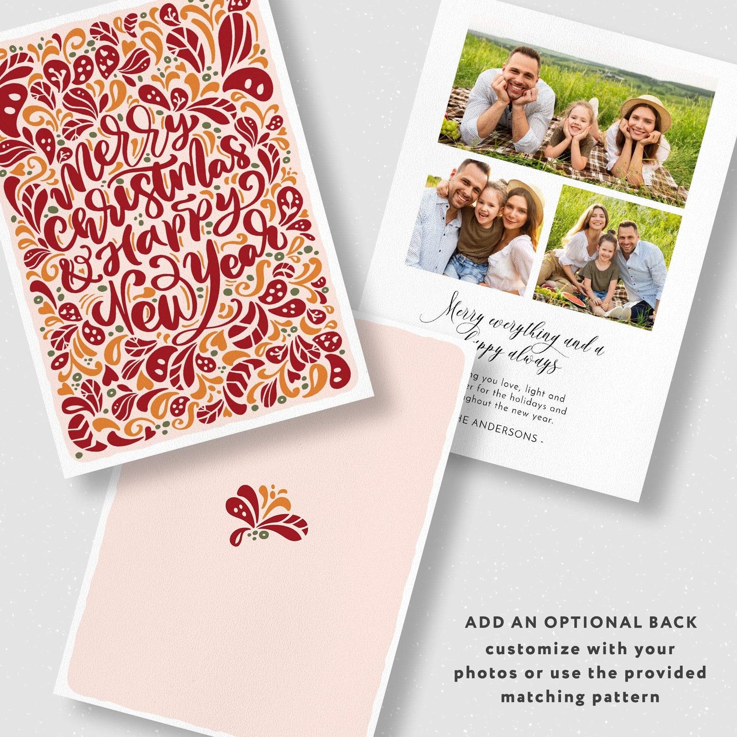 Loblolly Creative Digital Template Retro Script Christmas Card