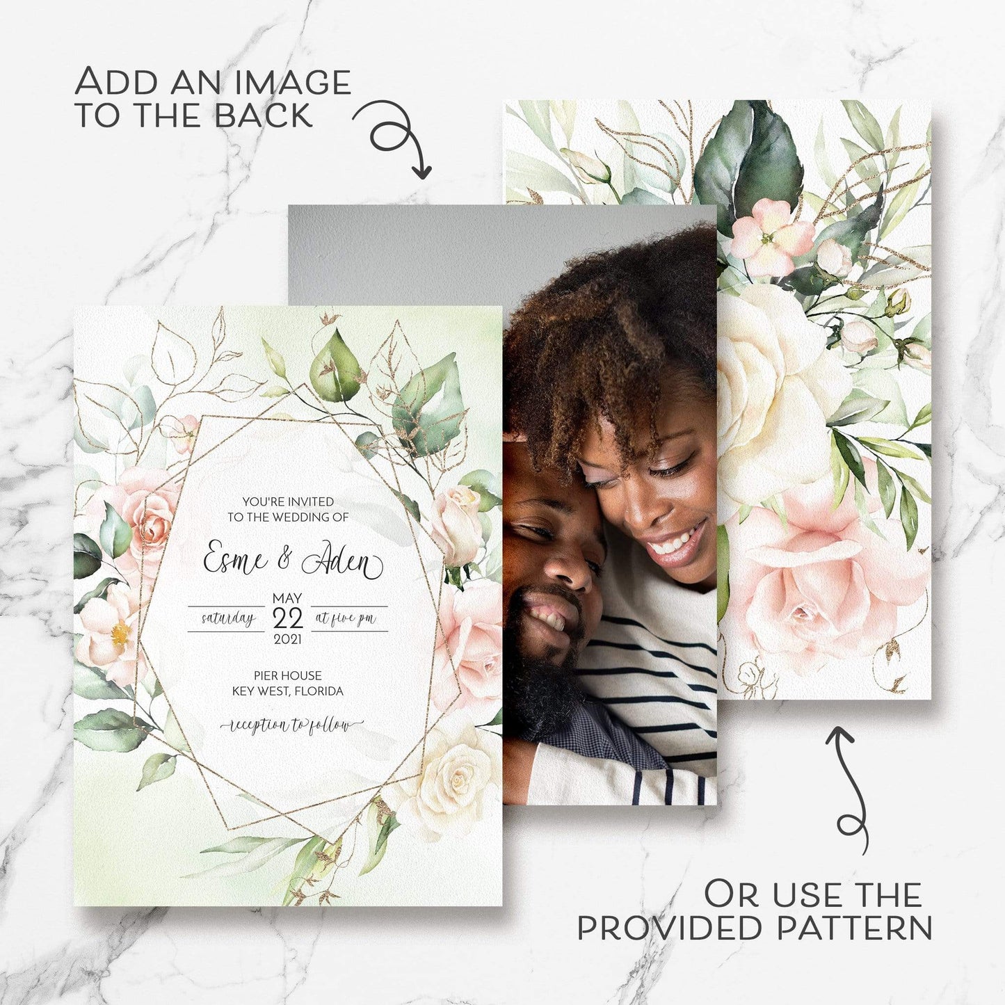 Loblolly Creative Digital Template Romantic Roses Wedding Suite