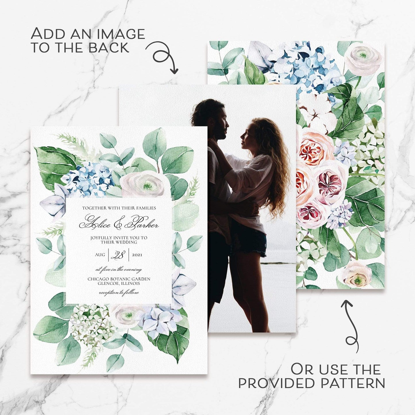 Loblolly Creative Digital Template Spring Floral Hydrangea Wedding Suite