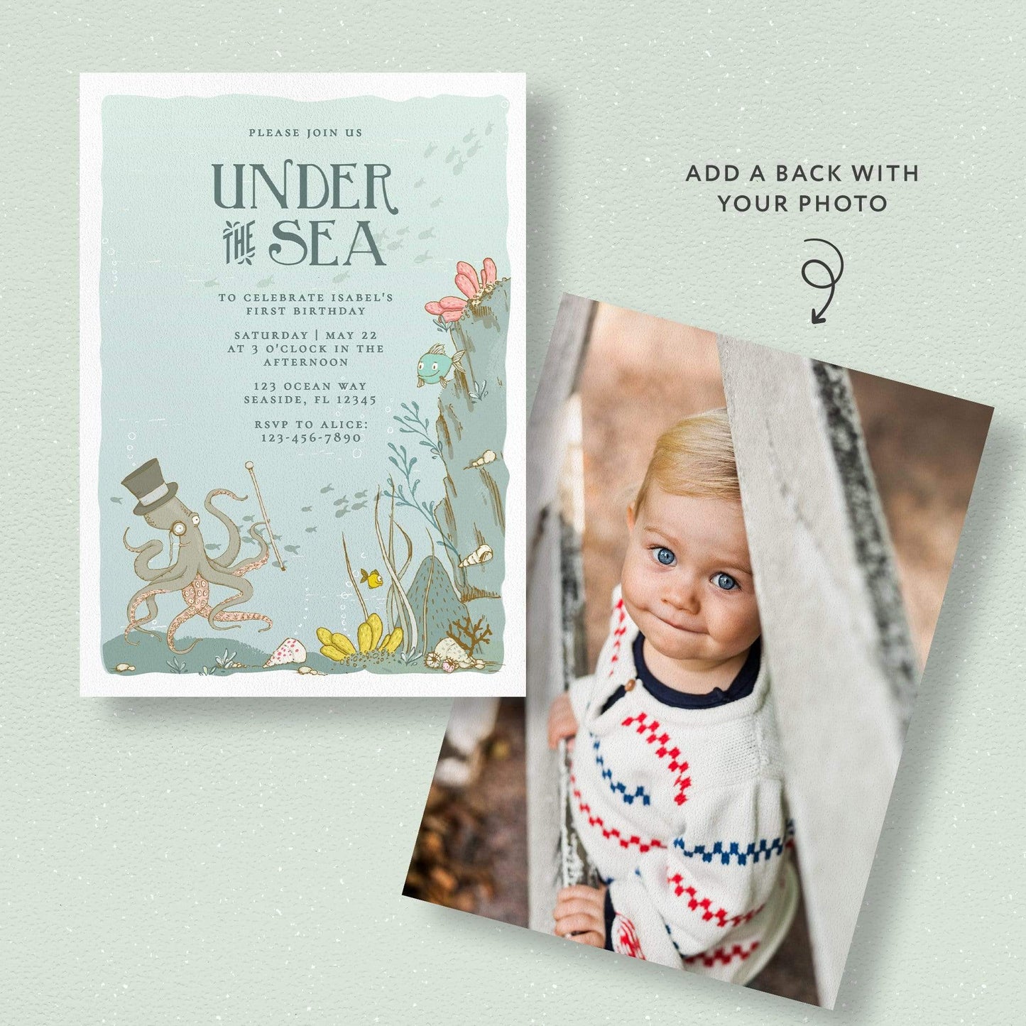 Loblolly Creative Digital Template Under the Sea Birthday Invitation