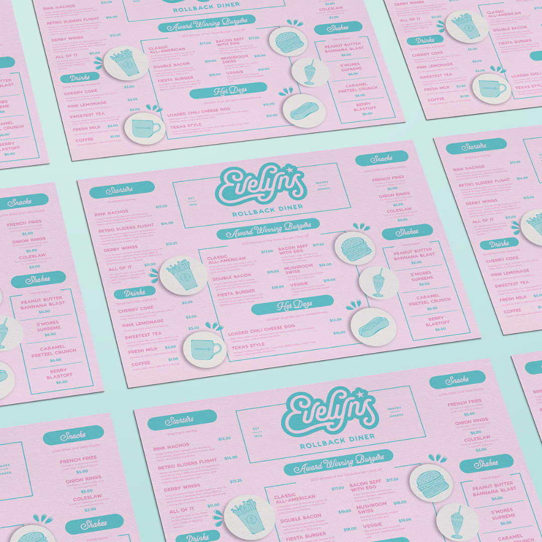 Loblolly Creative Graphic Design Studio Restaurant Small Business Retro Menu Branding Design