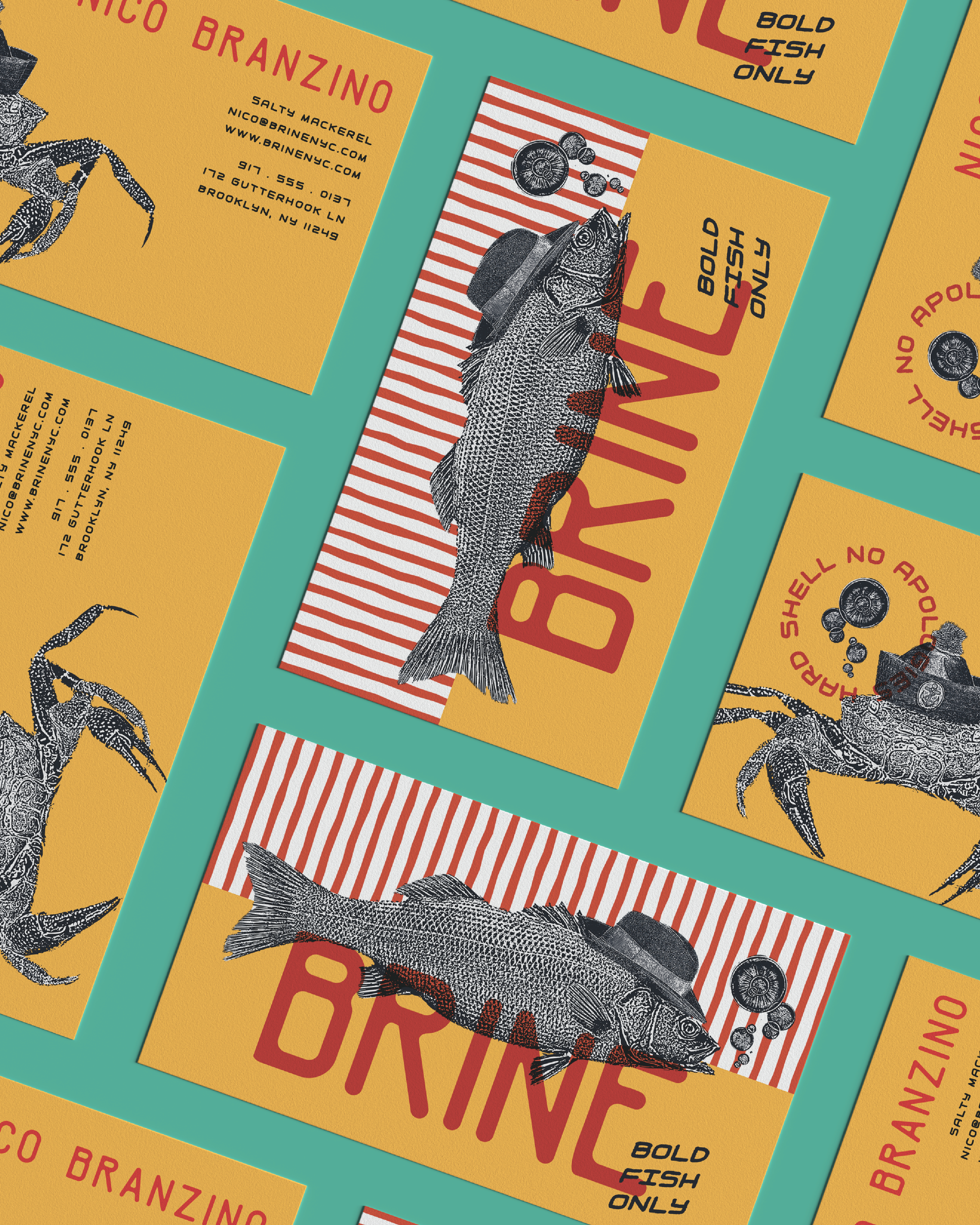 Brand Identity and Business Card Design for Brine a Seafood Restaurant