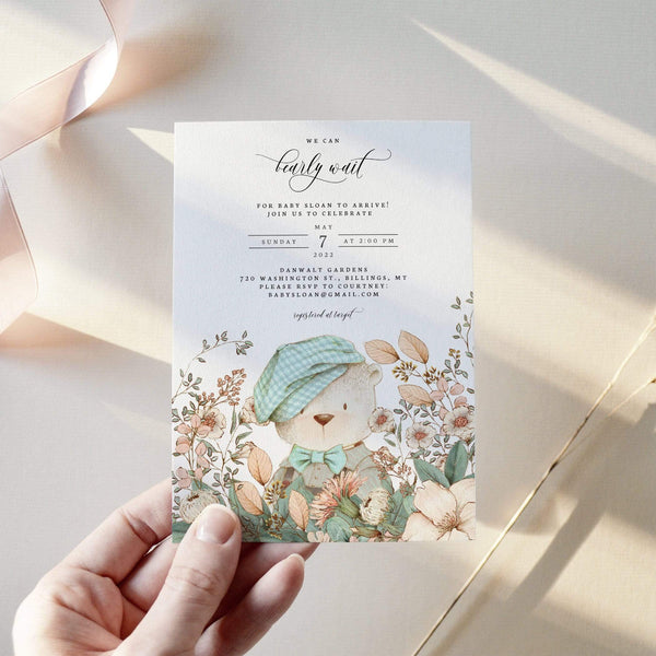 Loblolly Creative 825 - Arts & Entertainment > Party & Celebration > Party Supplies > Invitations Bearly Wait Baby Shower Invitation