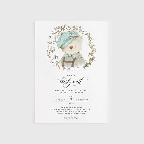 Loblolly Creative 825 - Arts & Entertainment > Party & Celebration > Party Supplies > Invitations Bearly Wait Baby Shower Invitation