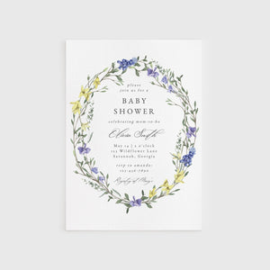 Loblolly Creative 825 - Arts & Entertainment > Party & Celebration > Party Supplies > Invitations Delicate Wildflower Baby Shower Invitation Template