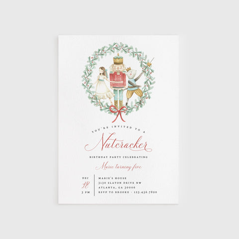Loblolly Creative 825 - Arts & Entertainment > Party & Celebration > Party Supplies > Invitations Nutcracker Christmas Birthday Invitation