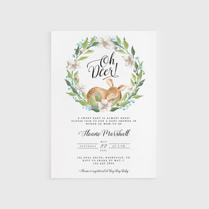 Loblolly Creative 825 - Arts & Entertainment > Party & Celebration > Party Supplies > Invitations Oh Deer Baby Shower Invitation