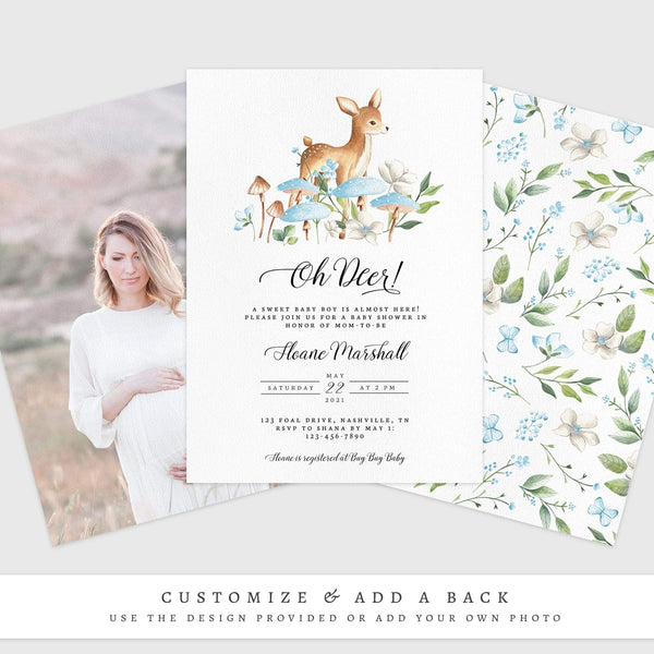 Loblolly Creative 825 - Arts & Entertainment > Party & Celebration > Party Supplies > Invitations Oh Deer Baby Shower Invitation