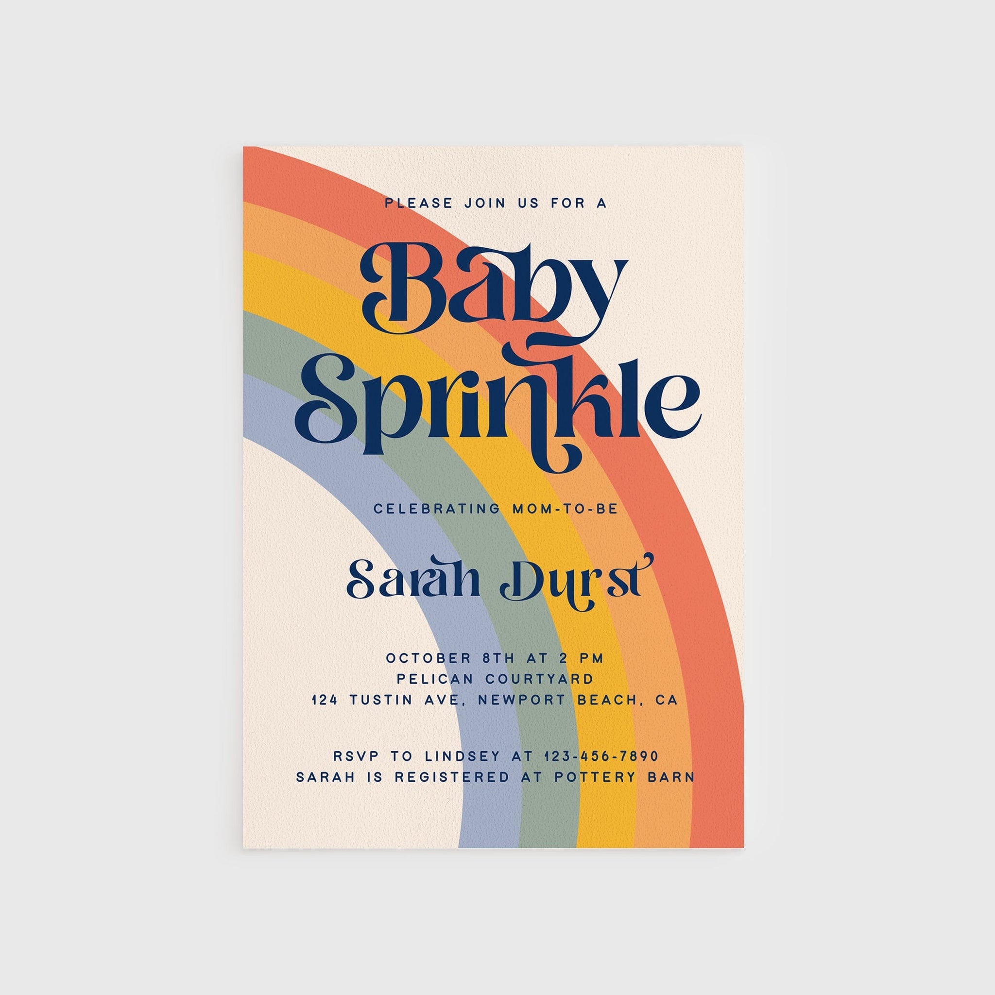 Retro baby shop shower invitations