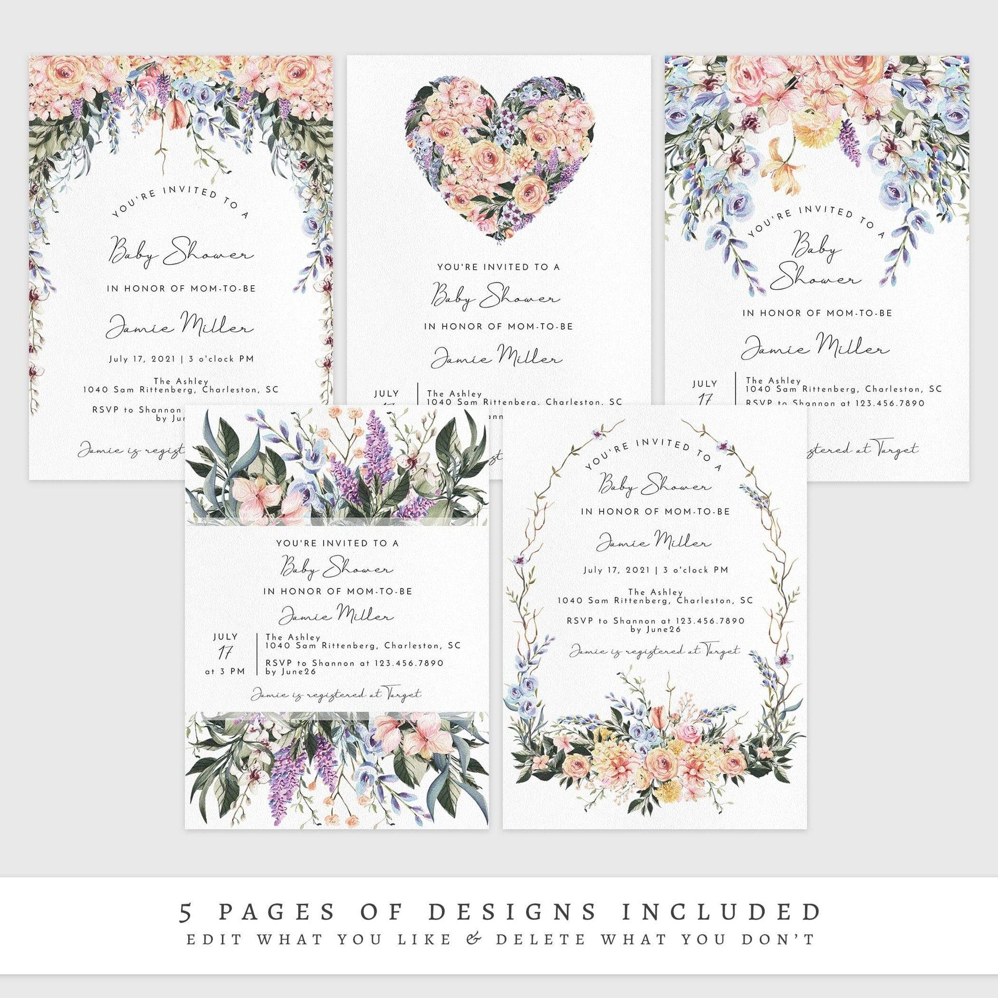 Loblolly Creative 825 - Arts & Entertainment > Party & Celebration > Party Supplies > Invitations Spring Garden Baby Shower Invitation