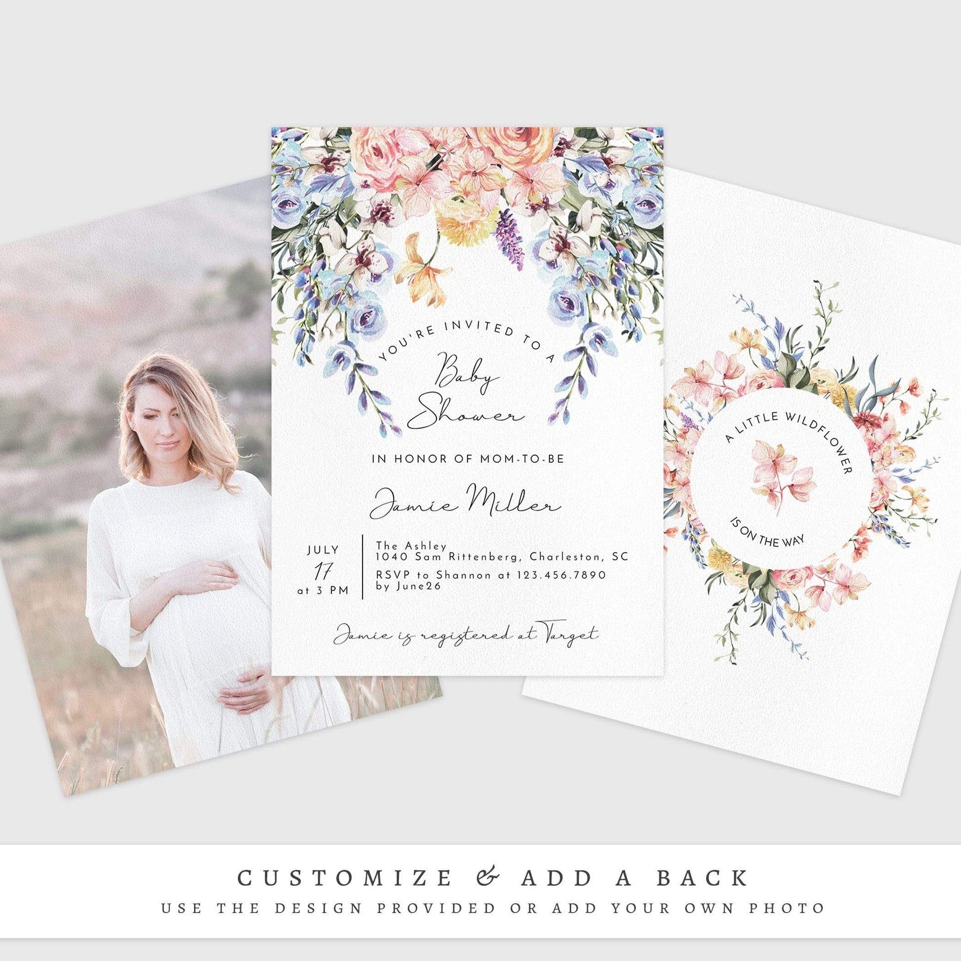 Loblolly Creative 825 - Arts & Entertainment > Party & Celebration > Party Supplies > Invitations Spring Garden Baby Shower Invitation