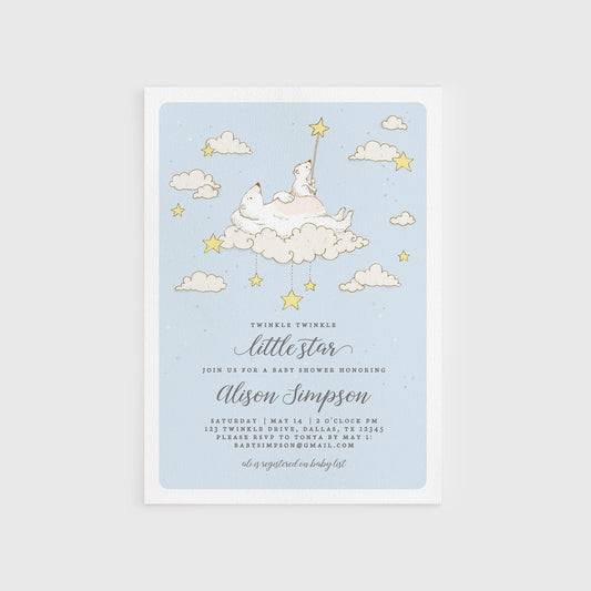 Loblolly Creative 825 - Arts & Entertainment > Party & Celebration > Party Supplies > Invitations Twinkle Twinkle Little Star Baby Shower Invitation
