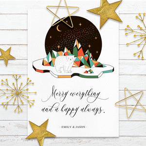 Loblolly Creative Digital Template Arctic Polar Bear Holiday Card