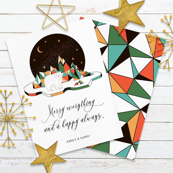 Loblolly Creative Digital Template Arctic Polar Bear Holiday Card