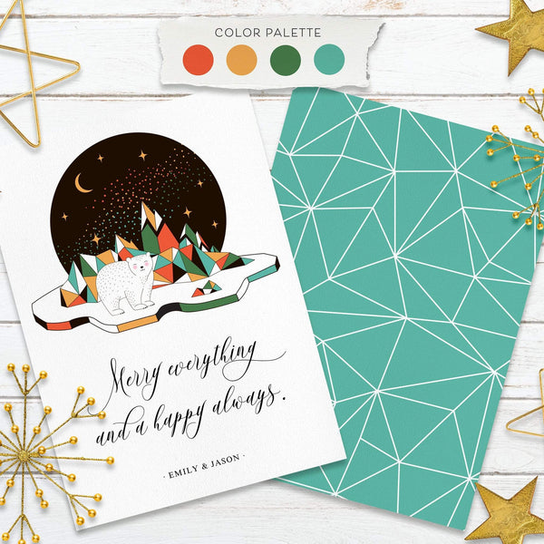 Loblolly Creative Digital Template Arctic Polar Bear Holiday Card