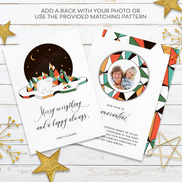 Loblolly Creative Digital Template Arctic Polar Bear Holiday Card