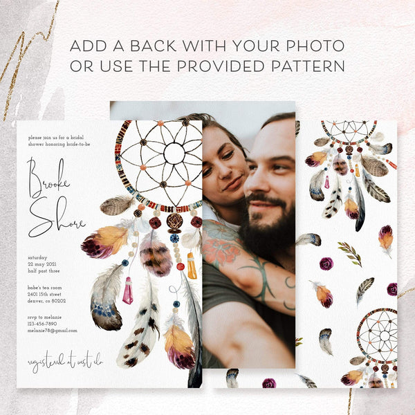 Loblolly Creative Digital Template Boho Dream Bridal Shower Invitation