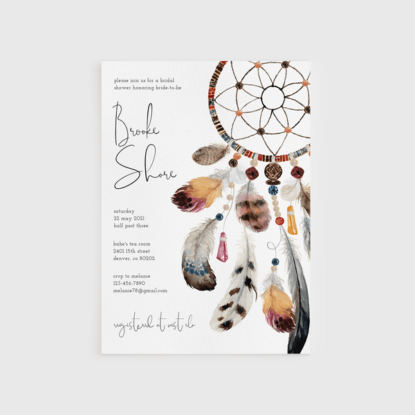 Loblolly Creative Digital Template Boho Dream Bridal Shower Invitation