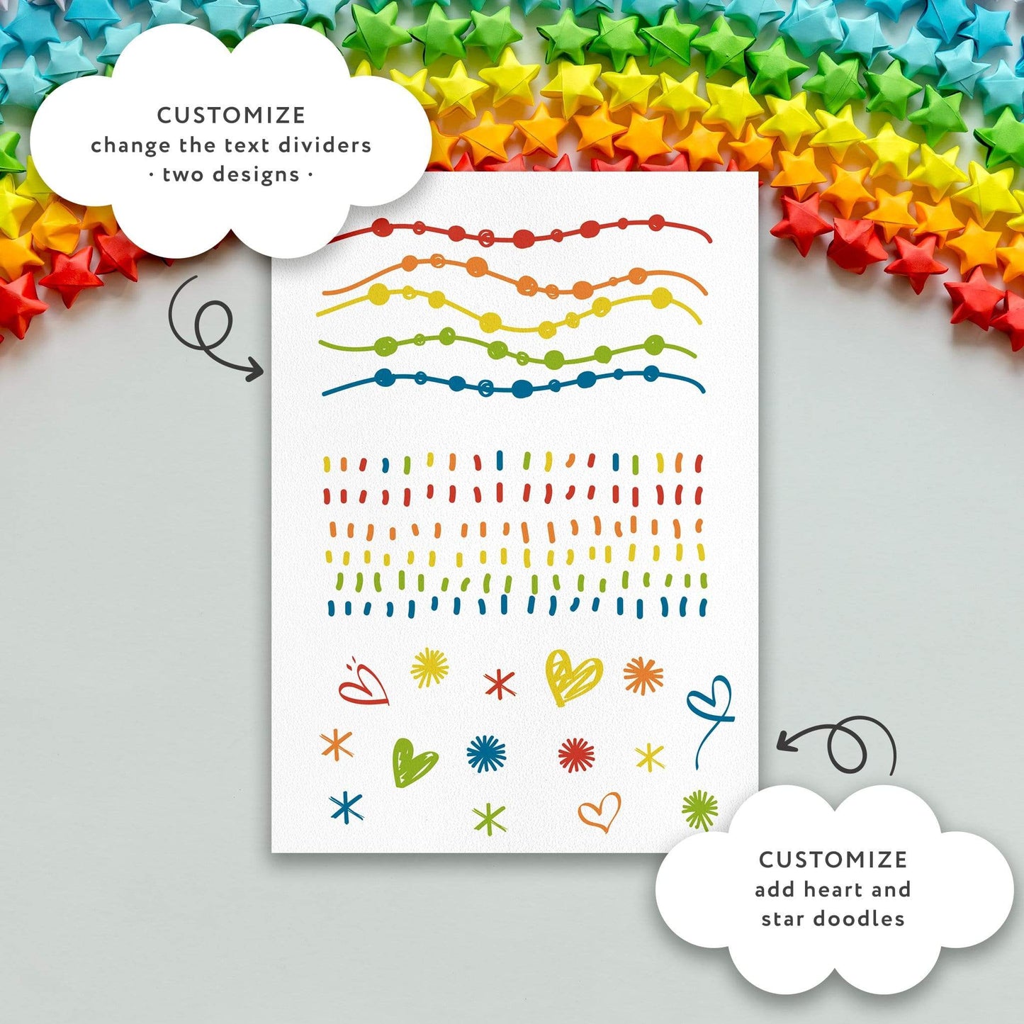 Loblolly Creative Digital Template Bright Rainbow Birthday Invitation