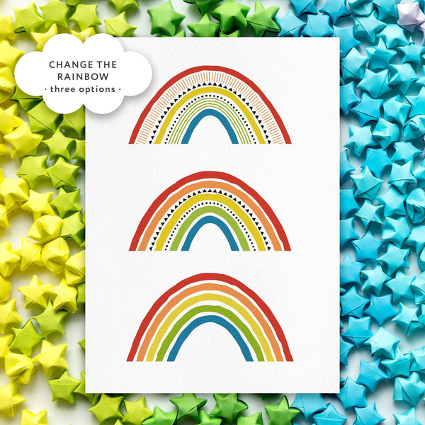 Loblolly Creative Digital Template Bright Rainbow Birthday Invitation