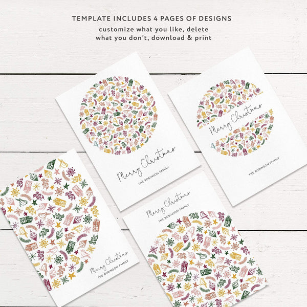 Loblolly Creative Digital Template Christmas Elements Holiday Card