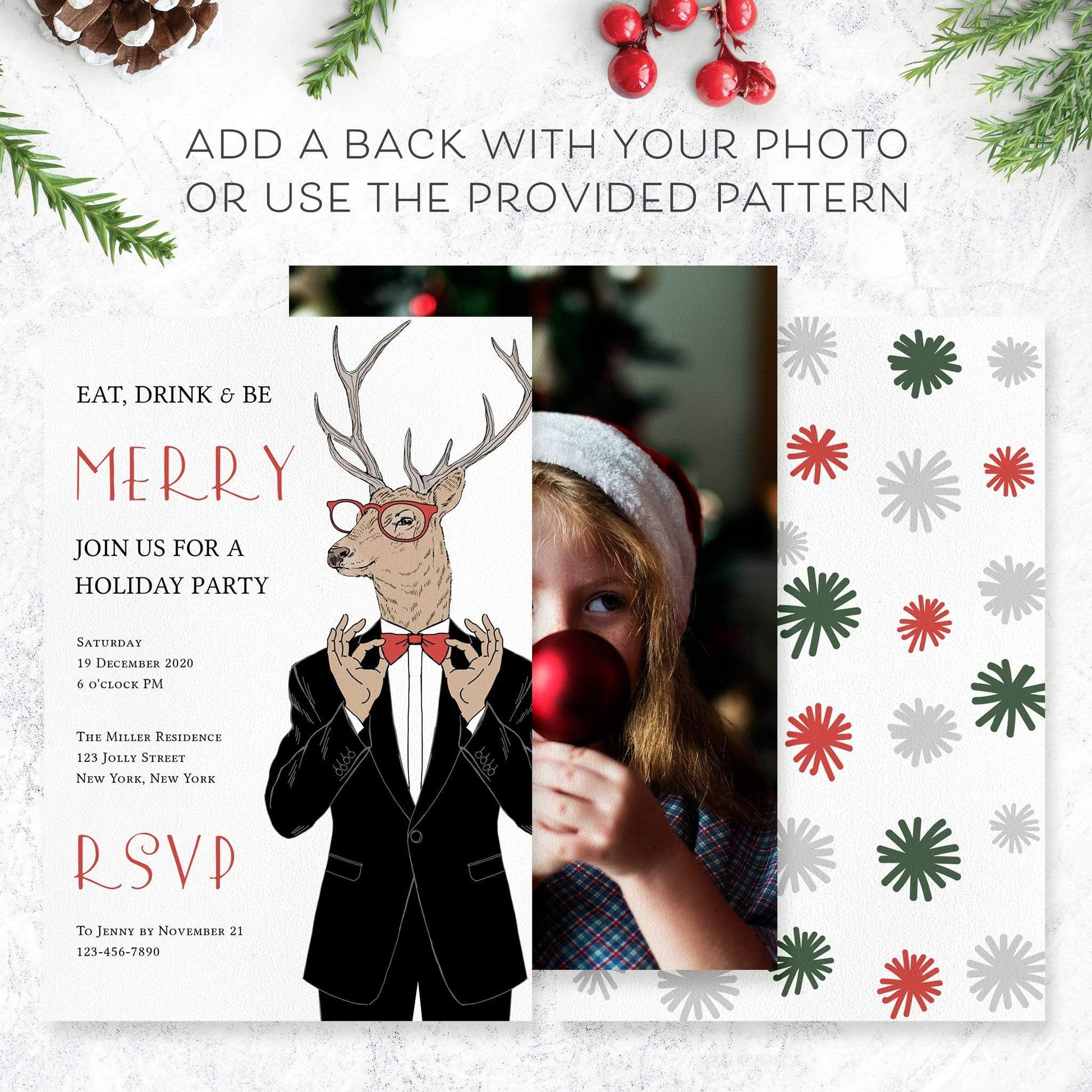 Loblolly Creative Digital Template Christmas Holiday Party Invitation
