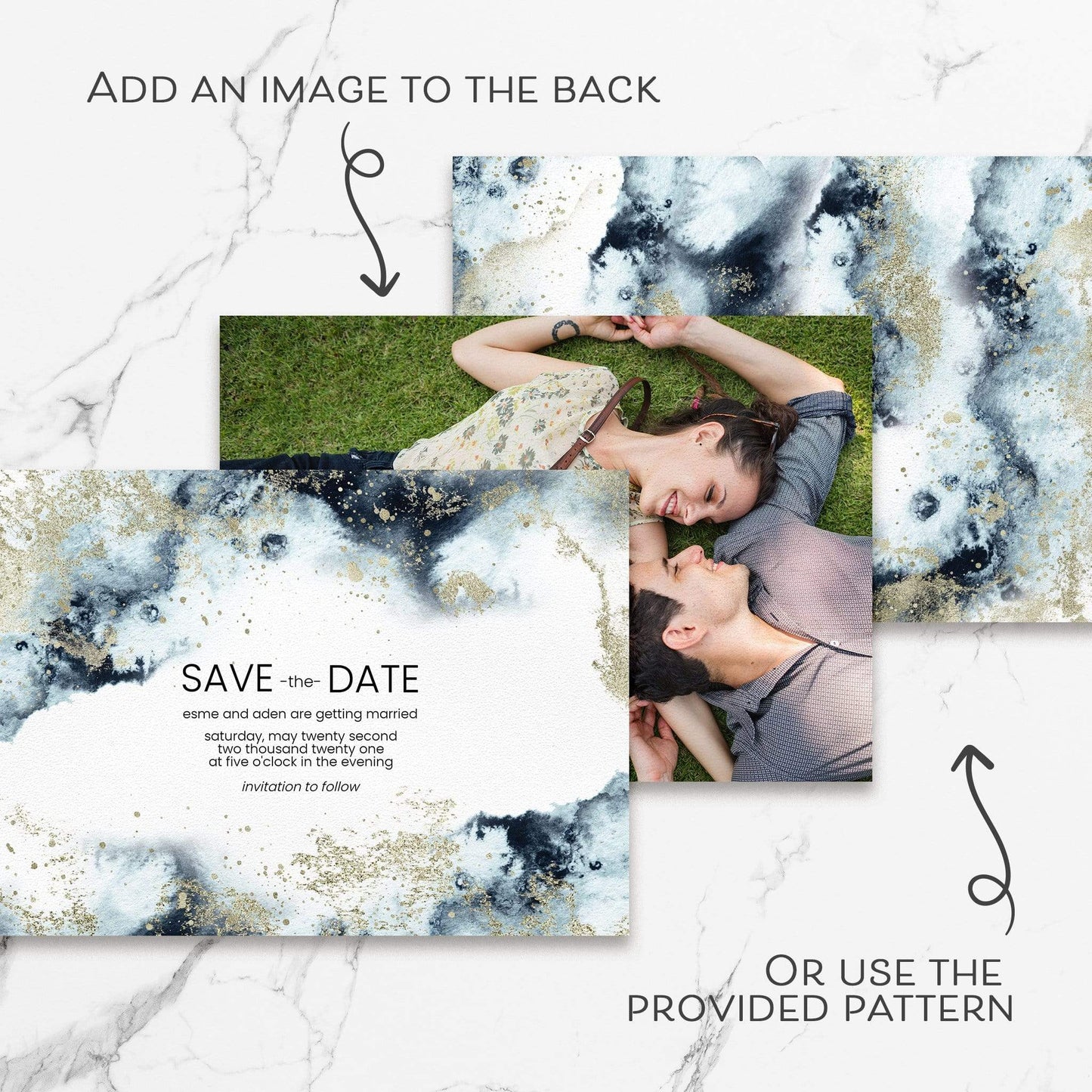 Loblolly Creative Digital Template Cosmic Watercolor Save the Date Card