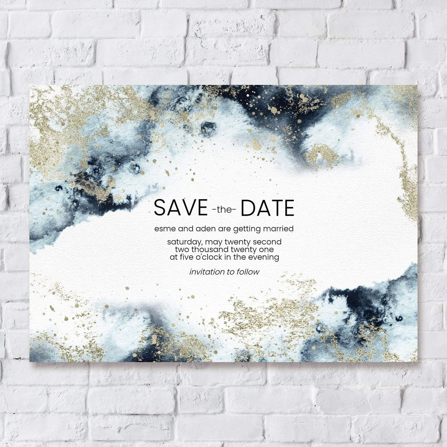 Loblolly Creative Digital Template Cosmic Watercolor Save the Date Card