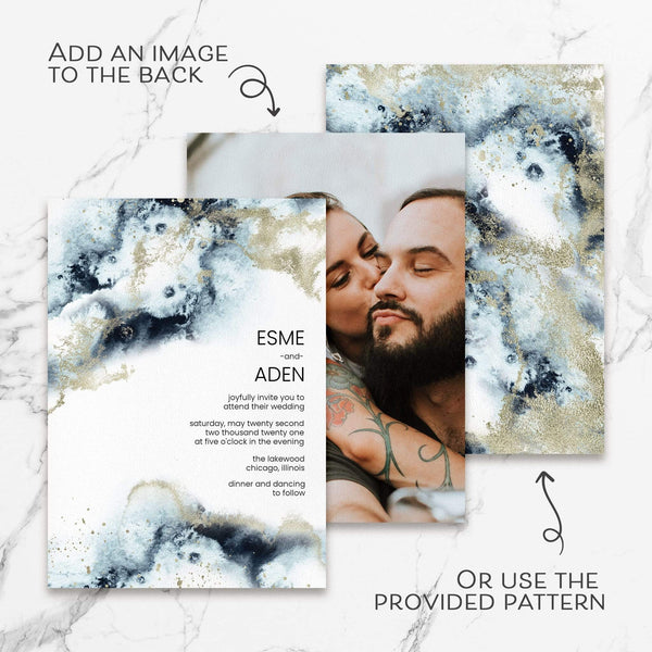 Loblolly Creative Digital Template Cosmic Watercolor Wedding Invitation