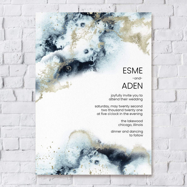 Loblolly Creative Digital Template Cosmic Watercolor Wedding Invitation
