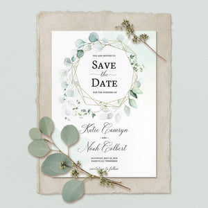 Loblolly Creative Digital Template Eucalyptus Greenery Save the Date