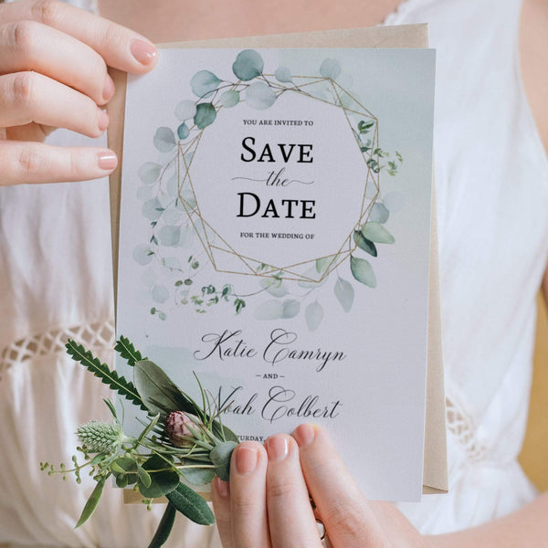 Loblolly Creative Digital Template Eucalyptus Greenery Save the Date