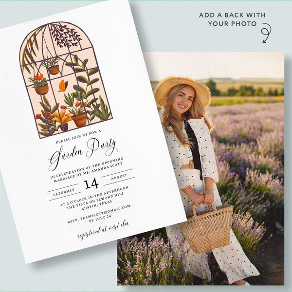Loblolly Creative Digital Template Garden Party Bridal Shower Invitation