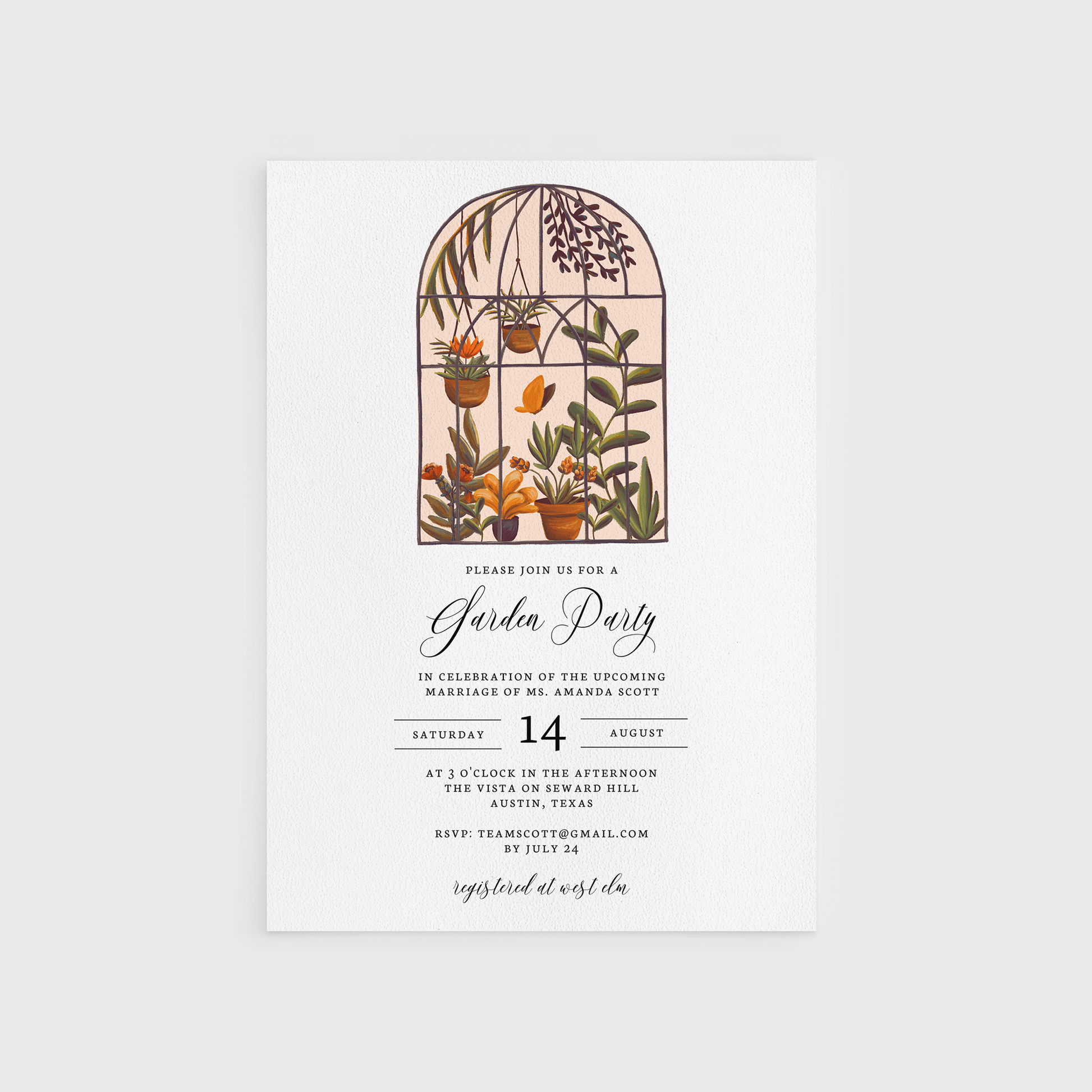 Loblolly Creative Digital Template Garden Party Bridal Shower Invitation