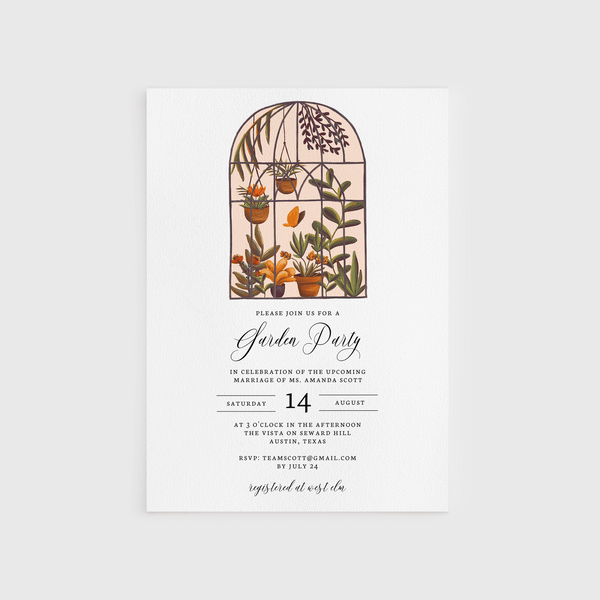 Loblolly Creative Digital Template Garden Party Bridal Shower Invitation