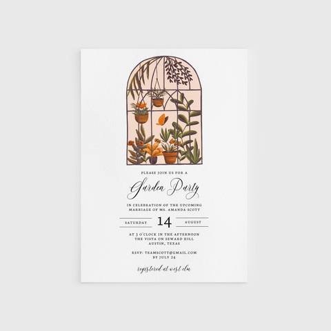Loblolly Creative Digital Template Garden Party Bridal Shower Invitation